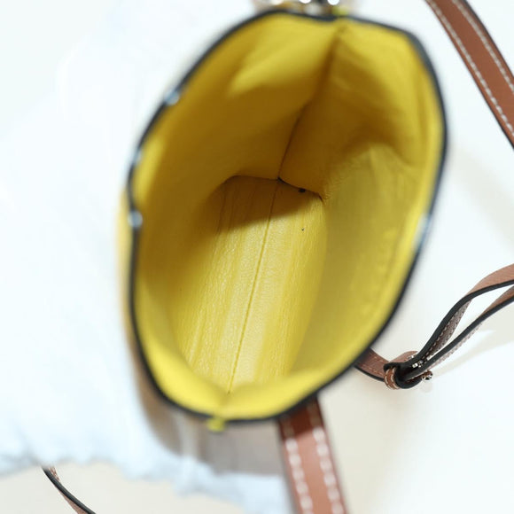 LOEWE × Studio Ghibli Gate Pocket Medium Totoro Bag Leather Yellow Auth 167254SM
