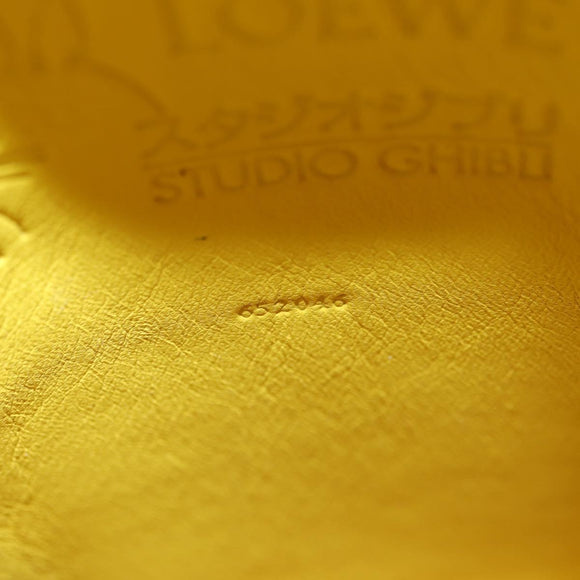 LOEWE × Studio Ghibli Gate Pocket Medium Totoro Bag Leather Yellow Auth 167254SM