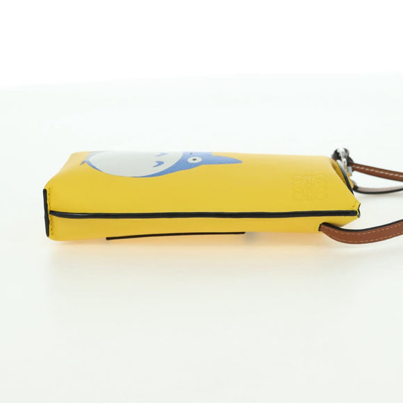 LOEWE × Studio Ghibli Gate Pocket Medium Totoro Bag Leather Yellow Auth 167254SM