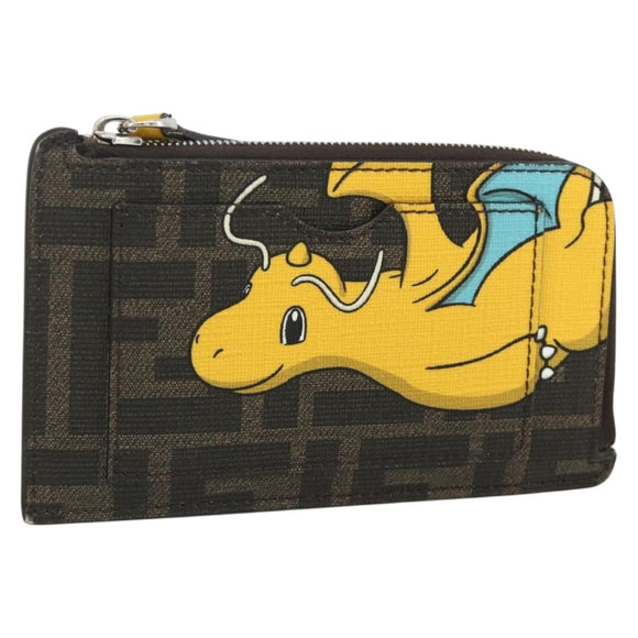 FENDI x FRGMT x POKÉMON Zucca Canvas Dragonfly Coin Purse Black Auth 167258SM