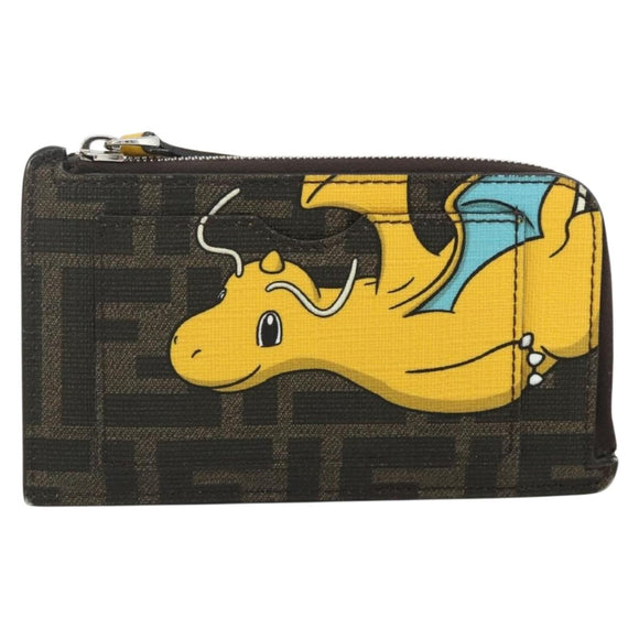 FENDI x FRGMT x POKÉMON Zucca Canvas Dragonfly Coin Purse Black Auth 167258SM
