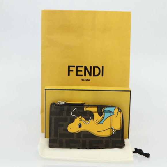 FENDI x FRGMT x POKÉMON Zucca Canvas Dragonfly Coin Purse Black Auth 167258SM