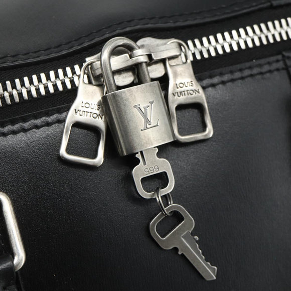 LOUIS VUITTON Flag Keepall Bandouliere 50 Bag Leather Black M55268 Auth 167262SM