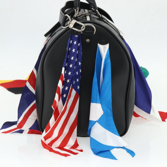 LOUIS VUITTON Flag Keepall Bandouliere 50 Bag Leather Black M55268 Auth 167262SM