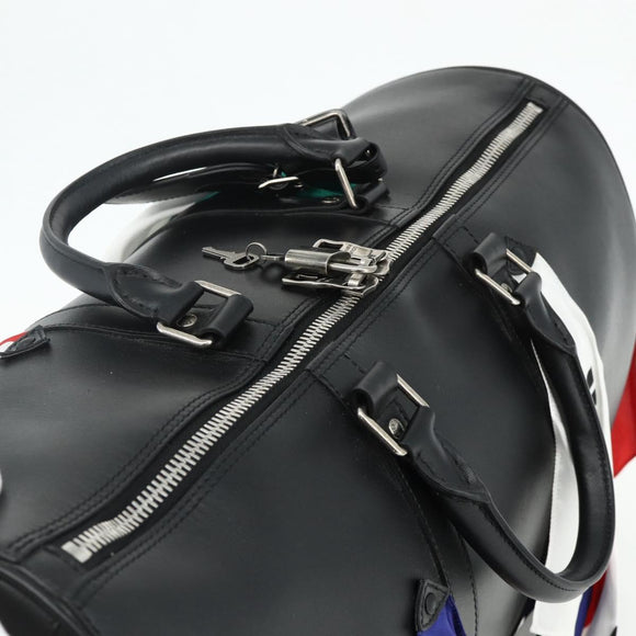 LOUIS VUITTON Flag Keepall Bandouliere 50 Bag Leather Black M55268 Auth 167262SM