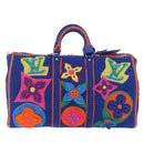 LOUIS VUITTON Monogram Flower Keepall Bandouliere 50 Blue M21895 Auth 167265SM-13