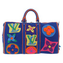 LOUIS VUITTON Monogram Flower Keepall Bandouliere 50 Blue M21895 Auth 167265SM-2
