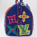 LOUIS VUITTON Monogram Flower Keepall Bandouliere 50 Blue M21895 Auth 167265SM-4