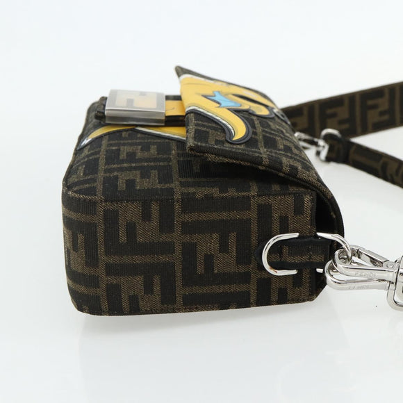 FENDI Zucca Canvas FRGMT x POKÉMON Mamma Baguette Dragonite Black Auth 167269SM