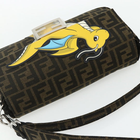 FENDI Zucca Canvas FRGMT x POKÉMON Mamma Baguette Dragonite Black Auth 167269SM