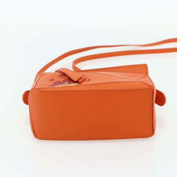 LOEWE × Ghibli Howl's Calcifer Puzzle Mini Leather 2way Orange Auth 167270SM
