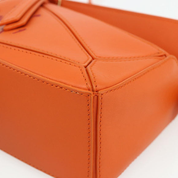LOEWE × Ghibli Howl's Calcifer Puzzle Mini Leather 2way Orange Auth 167270SM