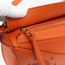 LOEWE × Ghibli Howl's Calcifer Puzzle Mini Leather 2way Orange Auth 167270SM-21