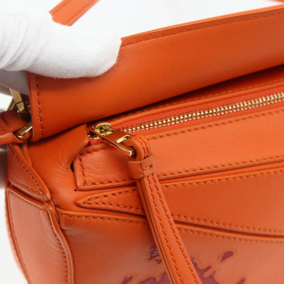 LOEWE × Ghibli Howl's Calcifer Puzzle Mini Leather 2way Orange Auth 167270SM