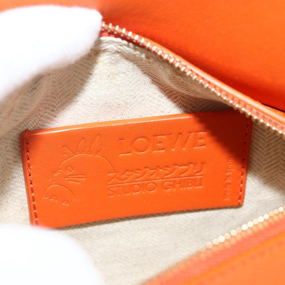 LOEWE × Ghibli Howl's Calcifer Puzzle Mini Leather 2way Orange Auth 167270SM