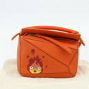 LOEWE × Ghibli Howl's Calcifer Puzzle Mini Leather 2way Orange Auth 167270SM-12