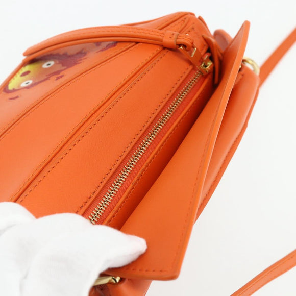 LOEWE × Ghibli Howl's Calcifer Puzzle Mini Leather 2way Orange Auth 167270SM