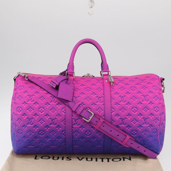 LOUIS VUITTON Taurillon Illusion Keepall Bandouliere 50 M59713 LV Auth 167272SM