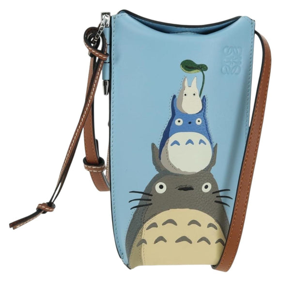 LOEWE × Ghibli My Neighbor Totoro Gate Pocket Leather Light Blue Auth 167291SM