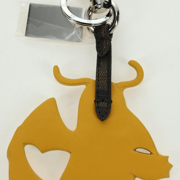 FENDI x FRGMT x POKÉMON Dragonite Bag Charm Leather Orange Silver Auth 167296SM