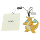 FENDI x FRGMT x POKÉMON Dragonite Bag Charm Leather Orange Silver Auth 167296SM-13