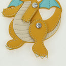 FENDI x FRGMT x POKÉMON Dragonite Bag Charm Leather Orange Silver Auth 167296SM-3