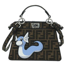 FENDI x FRGMT x POKÉMON Zucca Peek A Boo Dratini Bag 2way Brown Auth 167302SM-13