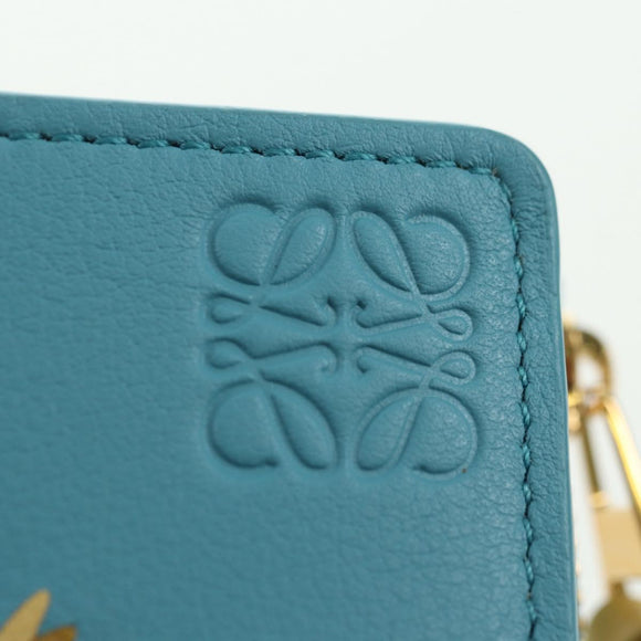 LOEWE × Ghibli Howl's Compact Zip Wallet Hin Leather Light Blue Auth 167304SM