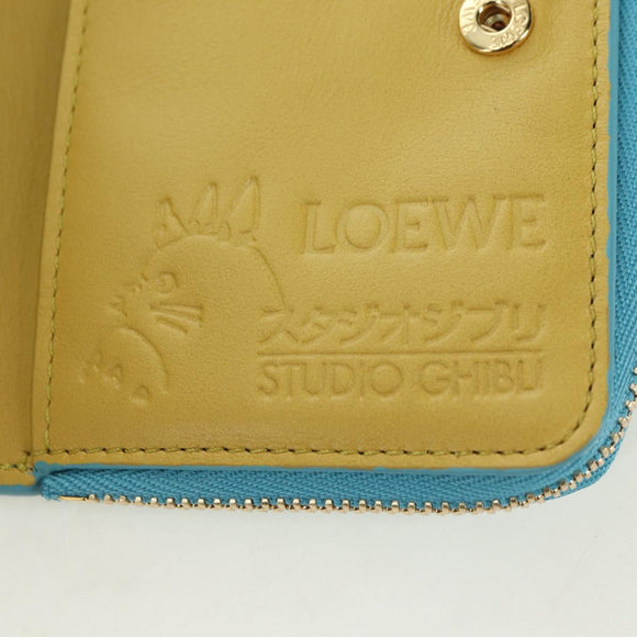 LOEWE × Ghibli Howl's Compact Zip Wallet Hin Leather Light Blue Auth 167304SM