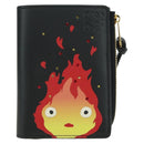 LOEWE × Ghibli Howl's Compact Zip Wallet Calcifer Leather Black Auth 167305SM-13