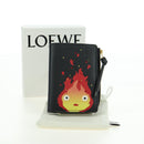 LOEWE × Ghibli Howl's Compact Zip Wallet Calcifer Leather Black Auth 167305SM-12