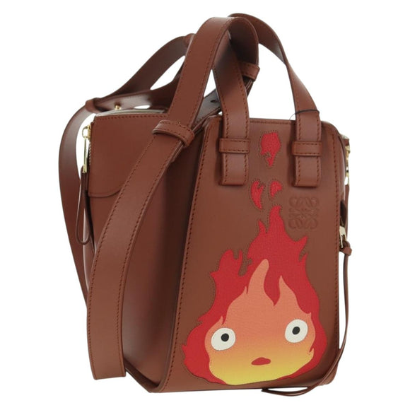 LOEWE × Ghibli Howl's Hammock Calcifer Bag Leather 2way Gold Auth 167309SM