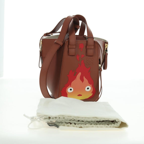 LOEWE × Ghibli Howl's Hammock Calcifer Bag Leather 2way Gold Auth 167309SM