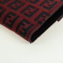 FENDI Zucchino Canvas Bifold Wallet Red Silver Auth 167310A-16