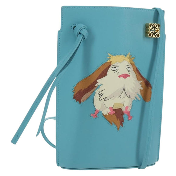 LOEWE × Ghibli Howl's Moving Castle Dice Pocket Hin Leather Blue Auth 167311SM