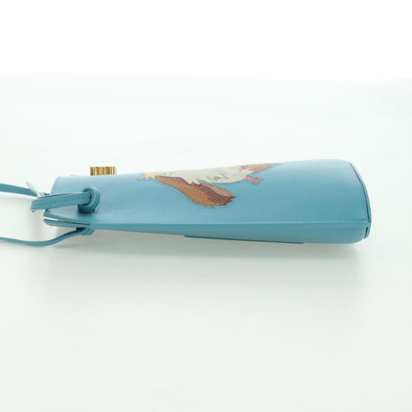 LOEWE × Ghibli Howl's Moving Castle Dice Pocket Hin Leather Blue Auth 167311SM