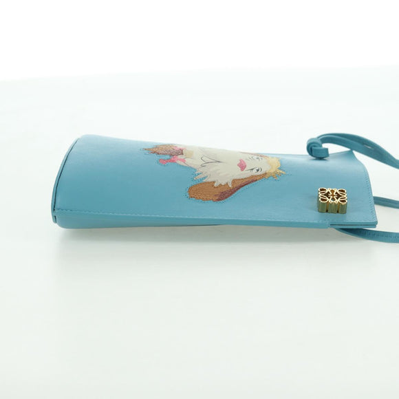 LOEWE × Ghibli Howl's Moving Castle Dice Pocket Hin Leather Blue Auth 167311SM