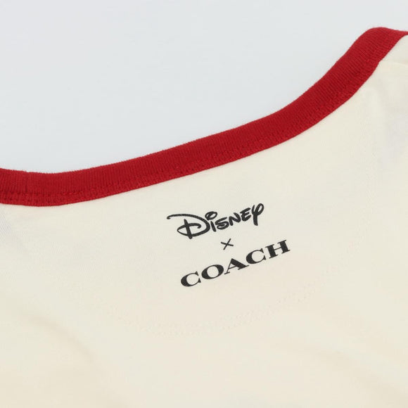 Coach CoachxDisney Short-sleeved T-shirt cotton L White Auth 167323M