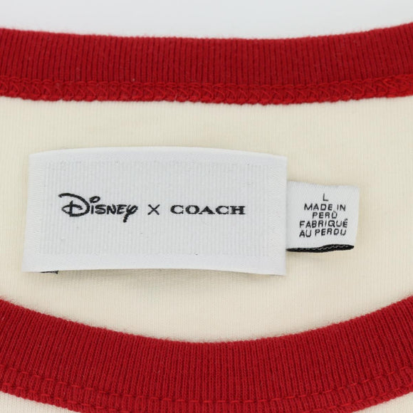 Coach CoachxDisney Short-sleeved T-shirt cotton L White Auth 167323M