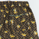 FENDI FENDI x FRGMT x POKÉMON Zucca Canvas Pants Black Brown Auth 167324SAM-11