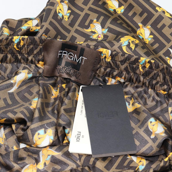 FENDI FENDI x FRGMT x POKÉMON Zucca Canvas Pants Black Brown Auth 167324SAM
