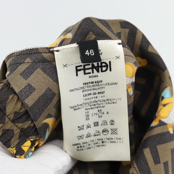 FENDI FENDI x FRGMT x POKÉMON Zucca Canvas Pants Black Brown Auth 167324SAM