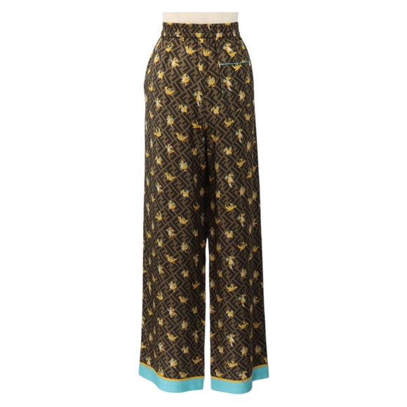 FENDI FENDI x FRGMT x POKÉMON Zucca Canvas Pants Black Brown Auth 167324SAM