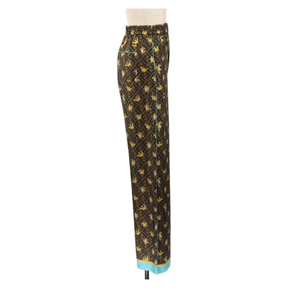 FENDI FENDI x FRGMT x POKÉMON Zucca Canvas Pants Black Brown Auth 167324SAM