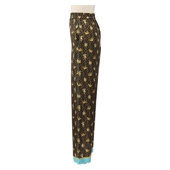 FENDI FENDI x FRGMT x POKÉMON Zucca Canvas Pants Black Brown Auth 167324SAM
