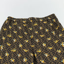 FENDI FENDI x FRGMT x POKÉMON Zucca Canvas Pants Black Brown Auth 167324SAM-5