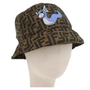FENDI x FRGMT x POKÉMON ZUCCA Canvas Bucket Hat Mini-Dragon Brown Auth 167329SM-1