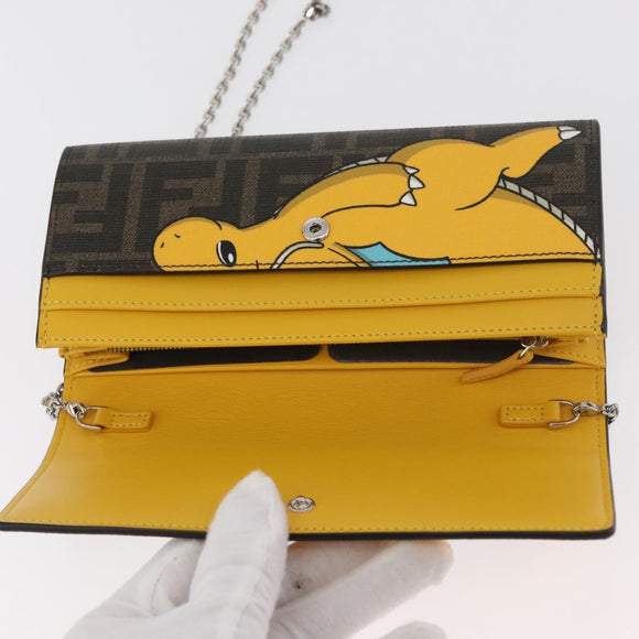Zucca Canvas FENDI x FRGMT x POKÉMON Chain Shoulder Wallet Kairyu Auth 167330SM