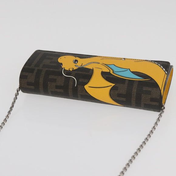 Zucca Canvas FENDI x FRGMT x POKÉMON Chain Shoulder Wallet Kairyu Auth 167330SM