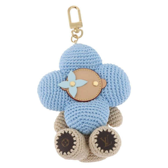 LOUIS VUITTON My Vivienne Häkelanhänger Baumwolle Hellblau M02582 Auth 167338SM